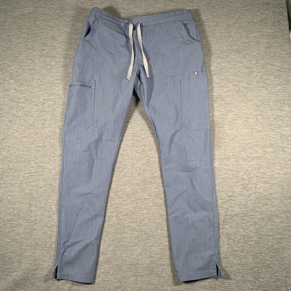 FIGS Scrub Pants‎ Womens Medium Blue Technical Collection Jogger Zip Pocket
